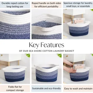 Multipurpose 100% Cotton Eco-Friendly Modern Rectangle <b>Storage</b> <b>Basket</b> for Drink/Food Organization Multifunction Home Use - Product Image 4