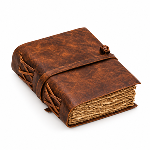 NEW ERA Blank Spell Book Shadows <b>Diary</b> <b>Lock</b> Clasp Thread Sewing Bound Vintage Handmade Leather Paper Hardcover 100 Sheets UV - Product Image 4