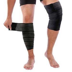 Genouillères tricotées sur mesure, respirantes, protection intégrale, universelles, unisexes, toutes saisons, design noir rayé - Product Image 3