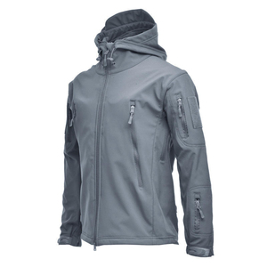 Mens Zipper Softshell Windbreaker Tactical Waterproof Jacket Plus Size Hooded Coat <b>Camouflage</b> Bomber Fleece Outdoor Jacket - Product Image 1