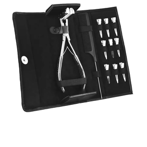 High Quality Surgical Grade Stainless Steel <b>Tape</b>-in Press Hair Extension Pliers Sectioning Clips Private Label Commercial Use - Product Image 6