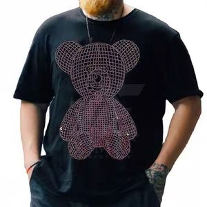 Customized High Quality Men's Acid Wash <b>Rhinestone</b> Canvas Casual Solid T-shirts Streetwear Retro Boxy Cozy Vintage Luxury <b>Tops</b> - Product Image 1