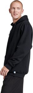 Premium Unisex <b>Black</b> Heavyweight Cotton <b>Fleece</b> Blank Pullover Hoodie with Cross-Neck and Kangaroo Pocket - Product Image 3
