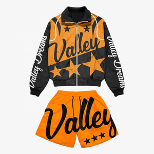 Ensemble de survêtement sportif et streetwear pour homme Valley Dreams, veste et short en molleton 100% coton avec cordon de serrage - Product Image 4