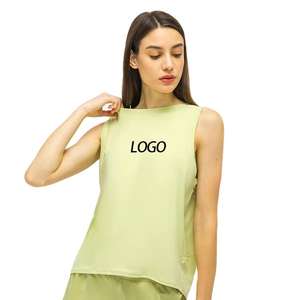 Camiseta sin mangas de yoga para mujer – Ropa deportiva sin mangas que absorbe la humedad para gimnasio y correr, chaleco de moda informal - Product Image 1