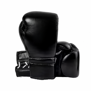 Guantes de Boxeo Negros con Cordones, Ligeros, Impermeables, de Cuero PU, con Logotipo Personalizado, para Entrenamiento - Product Image 1