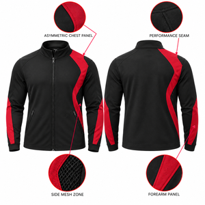 Custom <b>Men's</b> <b>Racer</b> <b>Jacket</b> 100% Polyester Breathable Quick Dry Stand Collar Zipper Sporty Track <b>Jacket</b> OEM ODM Private Label - Product Image 3