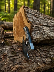 Hacha de Acero al Carbono Hecha a Mano con Mango de Madera de Palisandro, Mini Hacha para Bricolaje, Cortador de Pizza, Uso en Exteriores - Product Image 4
