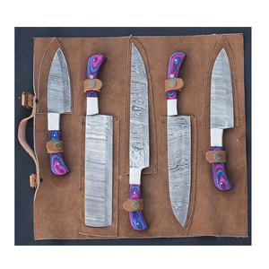 Juego de cuchillos de chef de acero de Damasco, herramientas de corte profesionales para cocina con mango cómodo para cocinar en casa o en restaurantes - Product Image 1