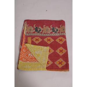 Handmade Printed Kantha <b>Quilt</b> Eco-Friendly Vintage Floral Cotton Washable Indian Boho Reversible Bedspread Home Decor - Product Image 4