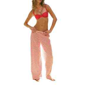 Top Quality Women Striped 2 Piece <b>Set</b> Tube Top And Wide Leg Pants Casual Spring Summer Lounge Wear Breathable Knitted Cotton <b>Set</b> - Product Image 2