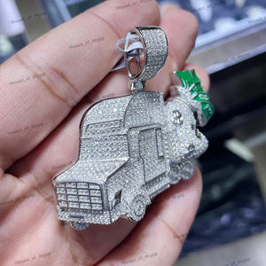 Colgante de Bolsa de Dinero, Elaborado en Plata 925 con Diamante Moissanita, Diseño de Lujo Hip Hop, Estilo Iced Out - Product Image 2