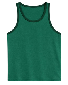 Dark Green <b>Men</b> Tank Top Sleeveless Cotton Gym Vest Solid Color Summer Casual Fitness Workout <b>Singlet</b> Breathable Sportswear - Product Image 1