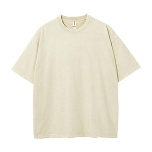 Men Heavyweight Acid Wash <b>T</b> <b>Shirt</b> Fashion Vintage Washed Cotton Oversized Casual Streetwear Summer Top - Product Image 1