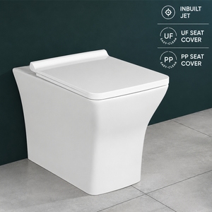 WC monobloc TATA LUXURIOUS MODERN avec réservoir encastré à double chasse, cuvette carrée, fixation murale, siphon en S/P - Product Image 2