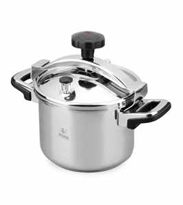 หม้ออัดแรงดันสเตนเลสสตีล 18/10 พรีเมียม ขนาด 10 ลิตร พร้อมตะกร้านึ่งและฝาแก้ว - Product Image 1