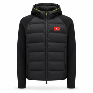 Chaqueta con Capucha Impermeable y Transpirable de Secado Rápido para Hombre, con Ribete Rojo y Azul, Cremallera Completa, Aislada, para Invierno, Estilo Urbano, con Forro Polar - Product Image 1