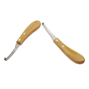Cuchillo de herrador para pezuñas con hoja de acero inoxidable y mango de madera, tipo cuchillo de nudillos - Product Image 4