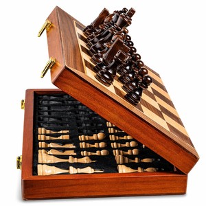 Handcrafted <b>Wooden</b> <b>Chess</b> & Checkers <b>Set</b> 2-in-1 - Wholesale from India - Product Image 3