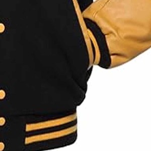 New Look <b>Men</b> College Letterman Wool & <b>Leather</b> Varsity <b>Jacket</b> - Product Image 4