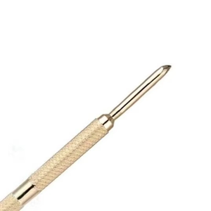 Mayorista de Fábrica: Empujador de Cutículas de Acero Inoxidable Dorado Champán con Logotipo Personalizado, Raspador de Uñas de Doble Cara para Manicura - Product Image 2