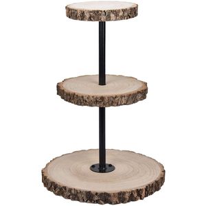 Wholesale <b>3</b> <b>Tier</b> Rustic Wood <b>Cake</b> <b>Stand</b> Natural Tree Slice Cupcake Display Holder For Wedding Birthday Party Decoration <b>Stand</b> - Product Image 1