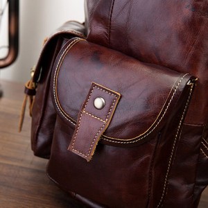 Bolso de Piel para Portátil de Lujo, Impermeable, Antirrobo, Estilo Vintage, Mochila de Viaje, Piel Auténtica, Múltiples Bolsillos, LBP-0344 - Product Image 6