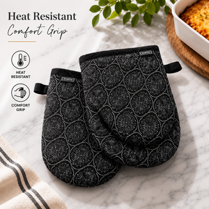 Ensemble de 2 mini-gants de cuisine |   Maniques de cuisine matelassées en coton résistantes à la chaleur |   Gants de cuisine pour la pâtisserie, la cuisson et le barbecue |   Sangle de suspension facile à utiliser - Product Image 2