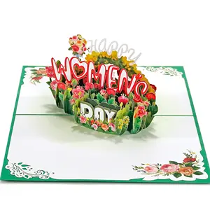 Custom and design Luxury Flower Collection 3D gift cards for women on International Women's Day