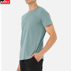 INDEX SPORTSWEAR Men's Solid Color Short Sleeve T-Shirt O-Neck Regular Fit Cotton Jersey Casual Wear - Product Image 3