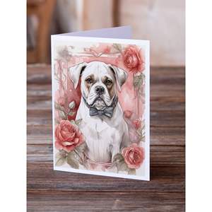 Lunatique A7 Taille 5x7 Boxer Valentine Roses Cartes à lettres vierges Lot de 8 avec enveloppes Cartes de voeux - Product Image 2