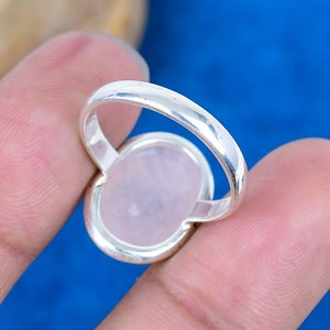 แหวนพลอยโรสควอตซ์รูปไข่ทำมือจากธรรมชาติ แหวนเงินแท้ 925 - Product Image 4