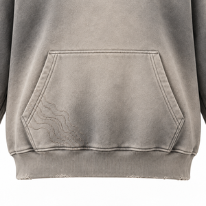 Sweat-shirt à capuche surdimensionné vintage pour homme en molleton bouclette, décontracté, pour l'automne, avec broderie, poche, respirant, 100% coton - Product Image 3