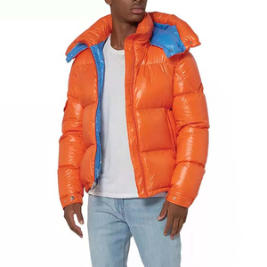 High Neck Stand Collar <b>Puffer</b> <b>Jacket</b> Minimalist Urban Design Padded Bubble <b>Crop</b> <b>Puffer</b> <b>Jacket</b> Elastic Cuffs Streetwear - Product Image 4