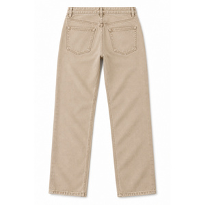 Jeans de Mujer de Cintura Alta, Corte Holgado, Lavado a la Piedra, Estilo Hip Hop, Color Beige Arena, Tallas XS-6XL - Product Image 2