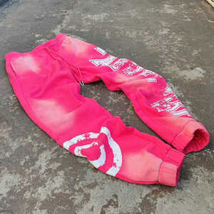 Ensemble de survêtement 2 pièces personnalisé pour femme, comprenant un sweat à capuche court zippé effet usé et un pantalon évasé à effet empilé, modèle vierge, pour fabricants - Product Image 5