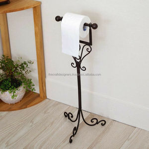 Porte-papier toilette sur pied en fer pour les maisons en location, sans perçage mural - Product Image 5