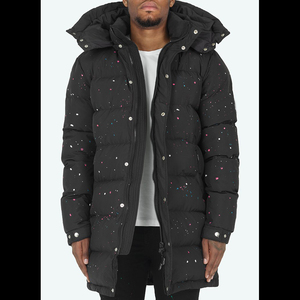 Veste d'hiver personnalisée pour homme, longue, imperméable, coupe-vent, en duvet, avec capuche, chaude, isolée, en toile, fermeture éclair, parka OEM - Product Image 5
