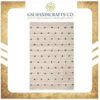 Bester Preis Bohemian Handgefertigter Bio-Baumwoll-Teppich Rechteckig Geometrisches Muster Flachflor Jute-Rückseite für Wohnzimmer