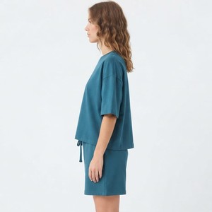 Top Casual <b>Set</b> Cotton Oversized T-Shirt <b>Shorts</b> <b>Shorts</b> Two-Piece <b>Set</b> Wholesale Custom Women's Summer 2 Piece <b>Set</b> Women - Product Image 6