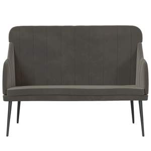 Banc en métal avec tissu en velours gris foncé, contreplaqué moyen pour canapés de salon - Product Image 3