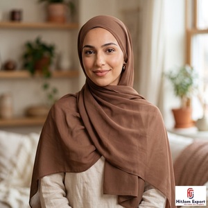 Chiffon Square Scarf Solid Color Breathable Long Hijab <b>Head</b> <b>Wrap</b> Casual Style Spring Summer Wear - Product Image 5