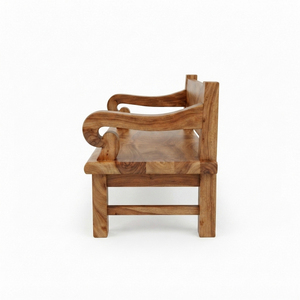 Banc en bois de Suar massif classique Bagong pour hall d'hôtel, finition naturelle avec design antique artisanal pour projets de complexes hôteliers et villas - Product Image 1