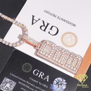 จี้ตัวเลขประดับเพชรโมอิสซาไนต์และเงินแท้ 925 สไตล์ฮิปฮอปสุดหรู - Product Image 5