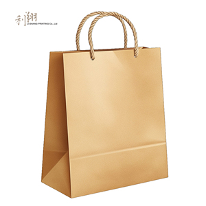 Bolsa de Papel Kraft con Cordón/Cuerdas de Algodón, Estilo Clásico, para Negocios, Compras, Supermercados, Exposiciones, Impresión Flexográfica, Reciclable - Product Image 1