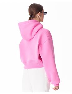 Sudadera Corta de Algodón Personalizada al por Mayor para Mujer, Sudadera Corta de Moda Urbana para Mujer, Sudadera con Logotipo Personalizado para Yoga, Gimnasio, Deportes y Entrenamiento - Product Image 4