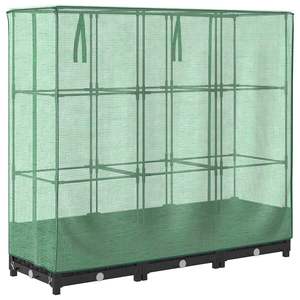 Grand bac à fleurs rectangulaire noir en polypropylène surélevé pour pots et jardinières - Product Image 6