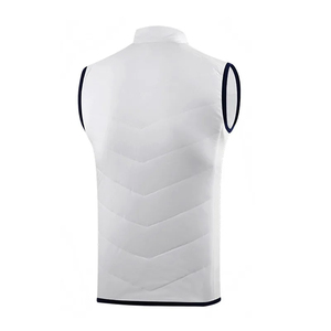 <b>Men's</b> <b>White</b> Water-Repellent Zip-Up <b>Vest</b> Sleeveless Jacket Stand Collar Lightweight Sporty ODM - Product Image 2