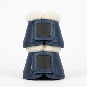 Meilleures bottes bleues pour chevaux avec doublure en polaire blanche, néoprène léger, effet pailleté, style sportif pour la protection des jambes - Product Image 1