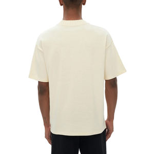 T-shirts à col rond en coton 100% de qualité supérieure, personnalisables avec logo, tricotés, poids lourd, 300 grammes, coupe ample et oversize pour hommes - Product Image 5
